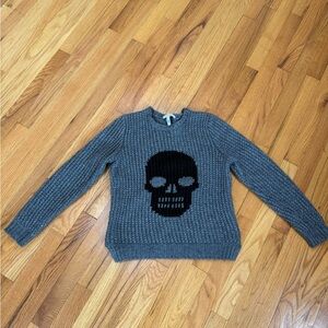 Autumn Cashmere Iconic Gray Skull Sweater Great Condition